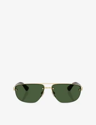 BURBERRY BE3164 Rectangular-Frame Metal and Acetate Sunglasses