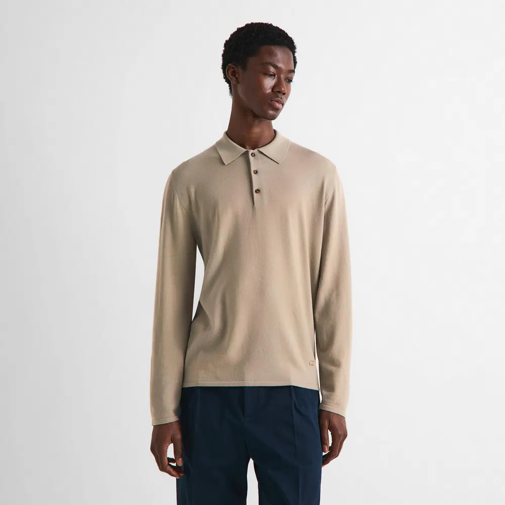 Valentino Val LS Sig Polo Sn64 in Mastice, additional product view 3