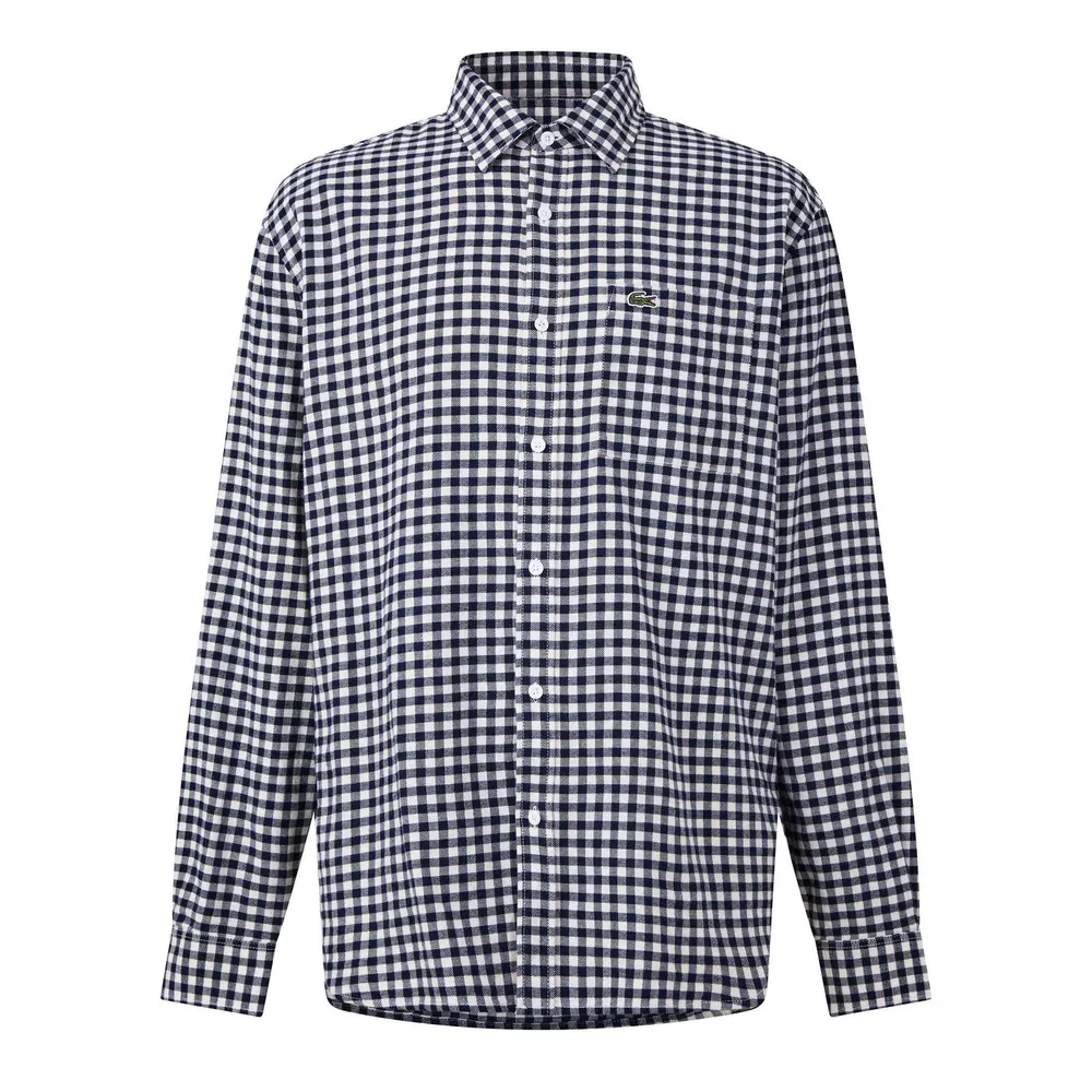 Lacoste Men's Check Cotton Long-Sleeve Shirt