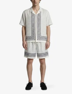 THE KOOPLES Bandana-Print Drawstring-Waist Woven Shorts detail 2