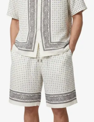 THE KOOPLES Bandana-Print Drawstring-Waist Woven Shorts detail 3