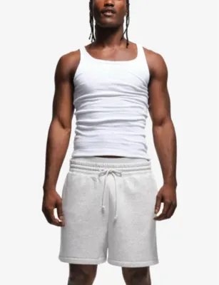SKIMS Soft-knit lounge relaxed-fit cotton-blend jersey shorts - LIGHT HEATHER GREY detail 3
