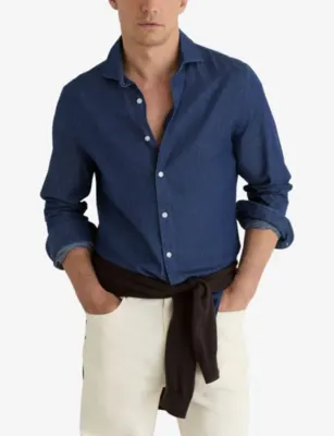 REISS Don Long-Sleeved Chambray Shirt detail 3
