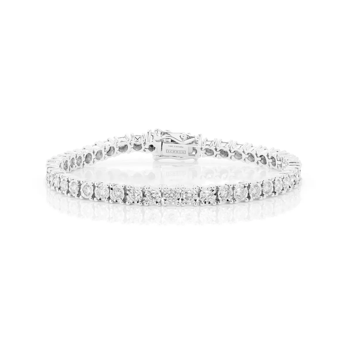 For Him Miracle Diamond Tennis Bracelet in 9pt / 4.50ctw / White Gold / 8.5" – Bracelet