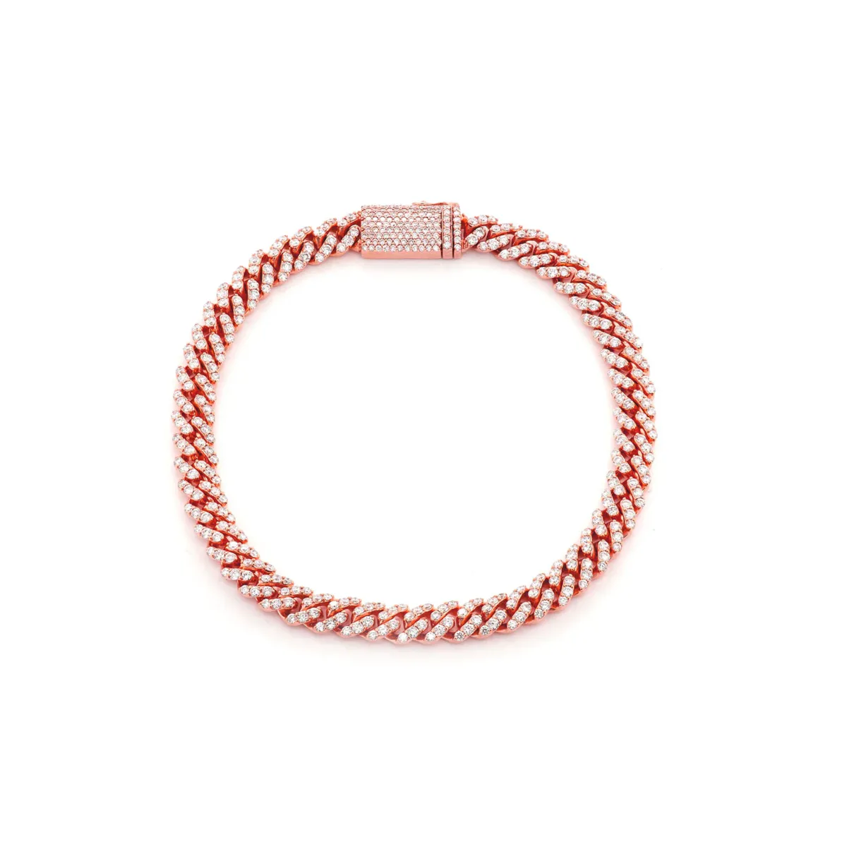 For Him Miami Cuban Diamond Bracelet in 6mm / 4.25ctw / Rose Gold / 7.5" – Bracelet