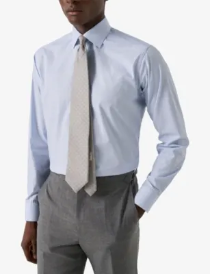ETON Checked Slim-Fit Cotton-Twill Shirt - 17.75 detail 2