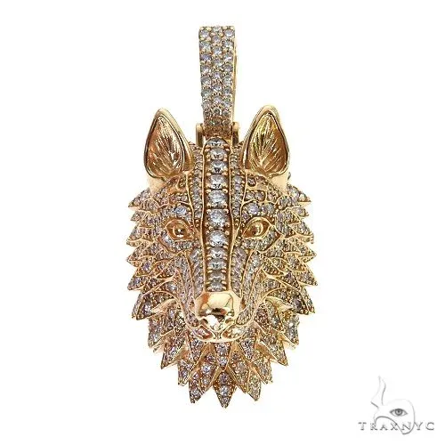RINA - For Him CUSTOM CVD For Him Diamond Wolf Pendant 69045 in Rose Gold – Pendant
