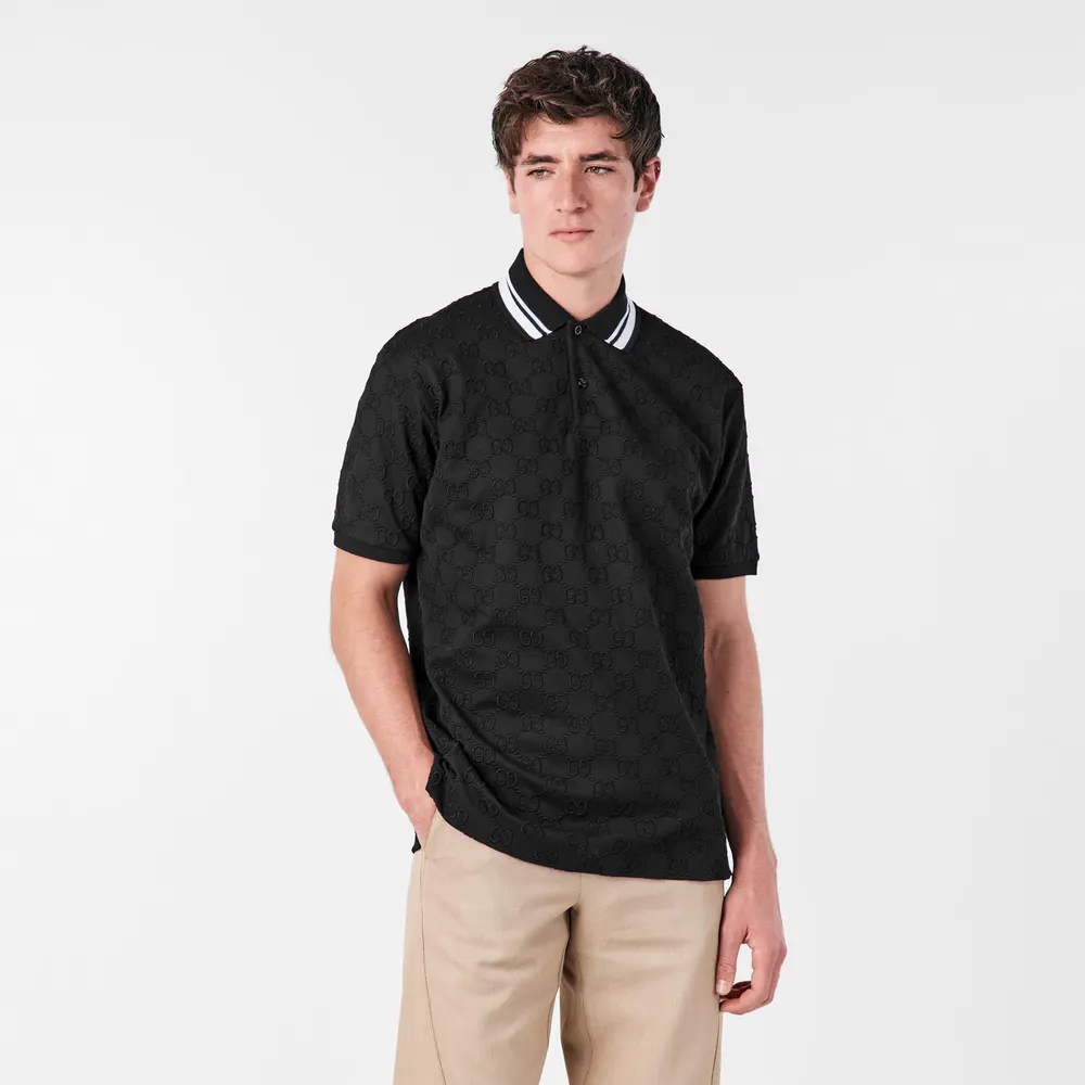 Gucci Men's GG Cotton Polo Shirt detail 3