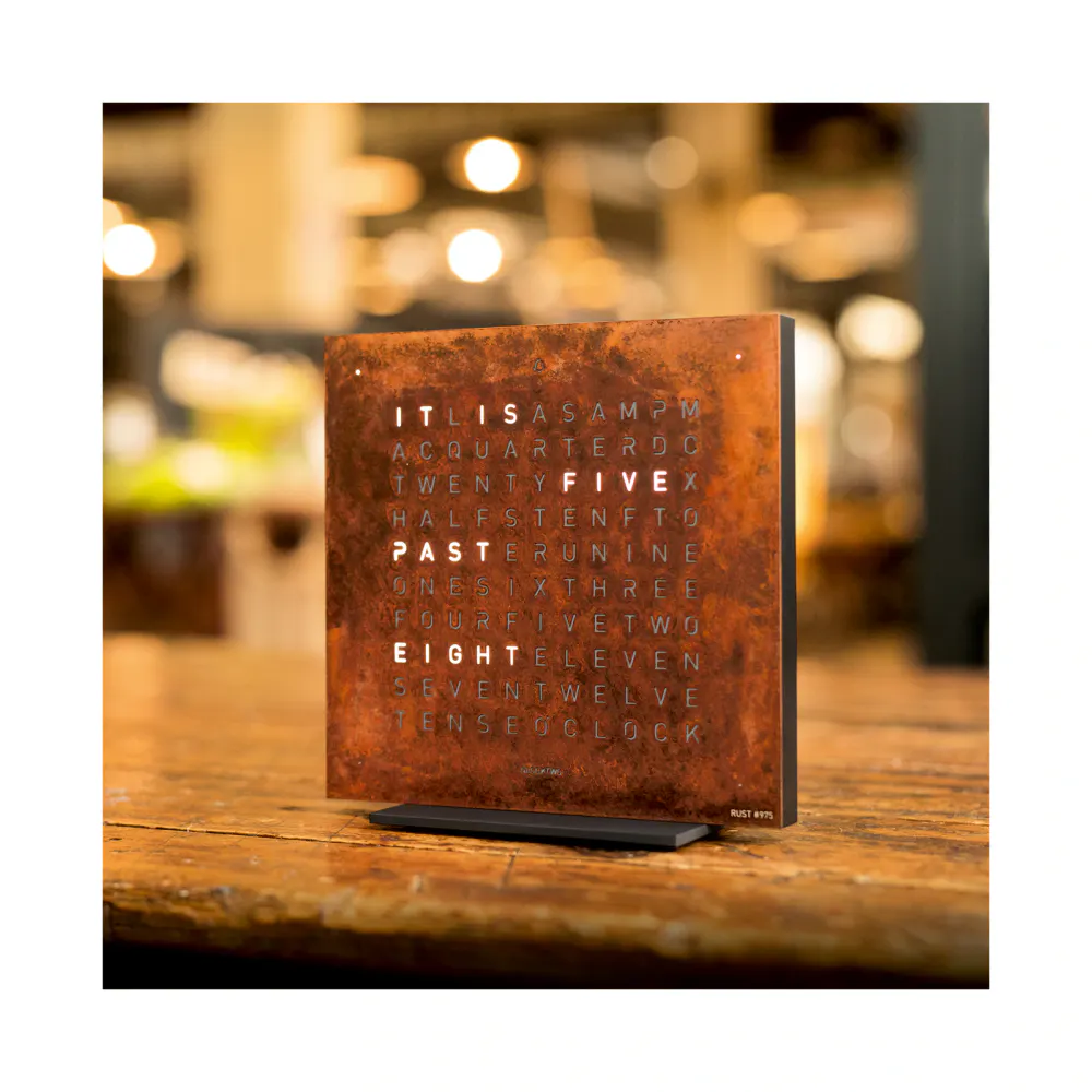 QLOCKTWO TOUCH Creator's Edition Rust Table Clock 13.5cm in Brown, additional product view 3