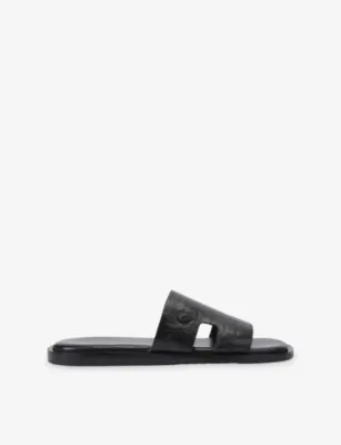 KURT GEIGER LONDON Bond Flat Leather Slides - EUR 44 / 10 UK MEN in BLK/OTHER – Mens | Sandals | Sliders & flip flops