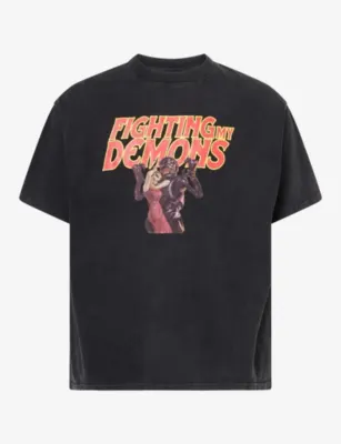 NOT BORING Fighting My Demons Graphic-Print Cotton T-Shirt