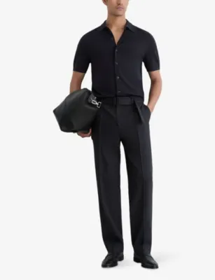 REISS Drayton Button-Down Merino-Wool Shirt detail 2
