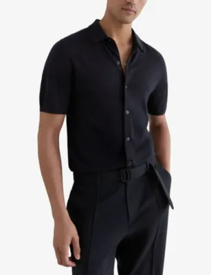 REISS Drayton Button-Down Merino-Wool Shirt detail 3