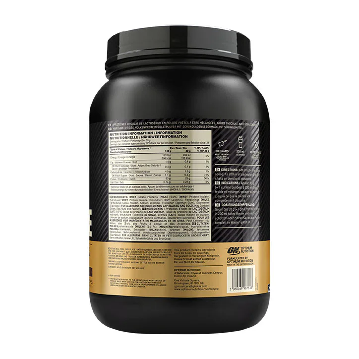 Optimum Nutrition Gold Standard 100% Isolate Protein Chocolate 930g detail 3