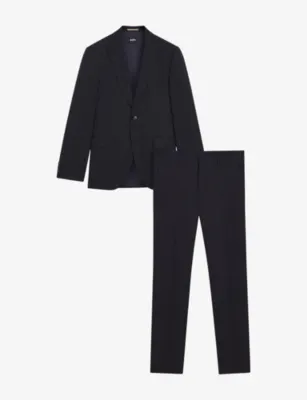 BOSS Pinstriped Regular-Fit Wool Suit