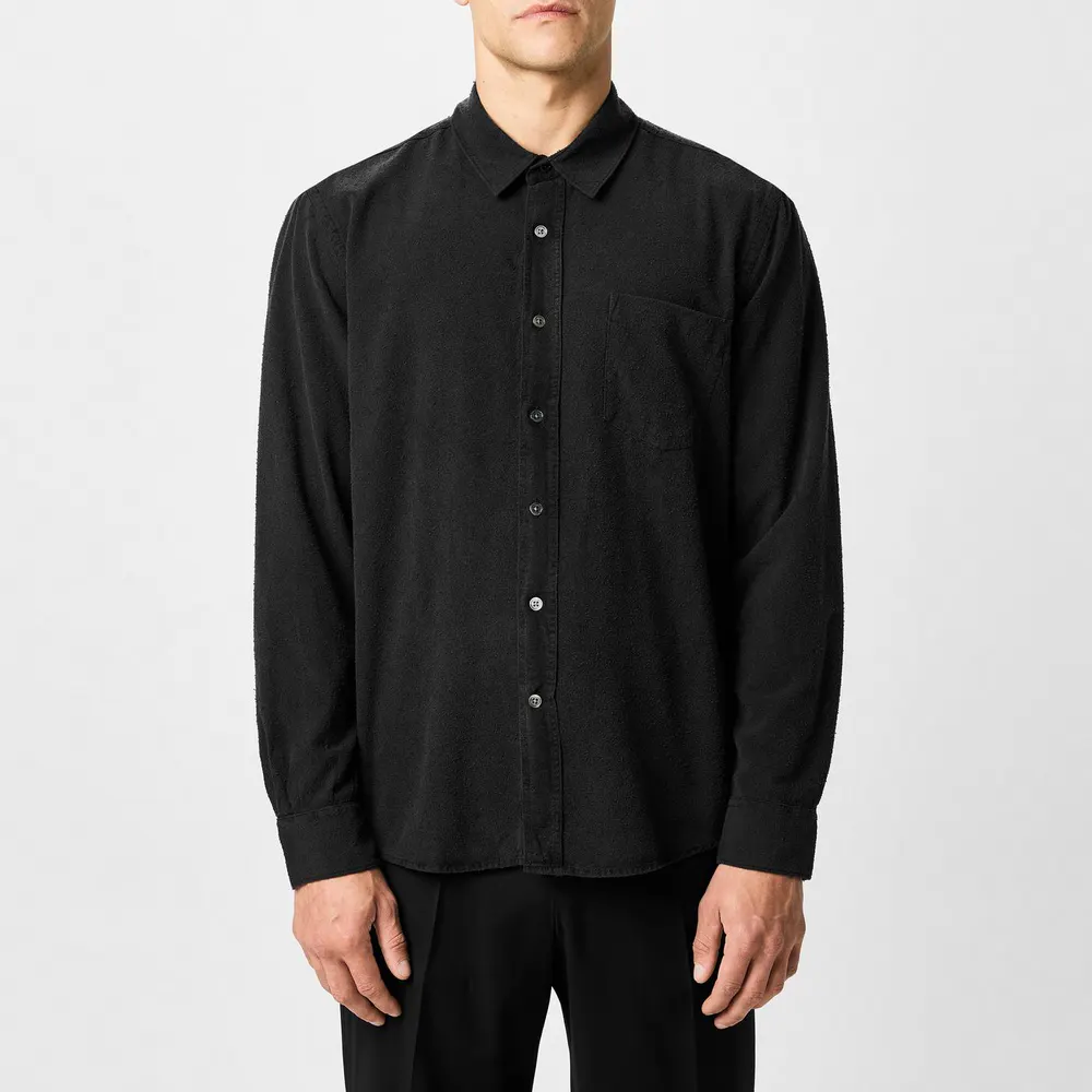 Our Legacy Classic Shirt in Black Silk, additional product view 3