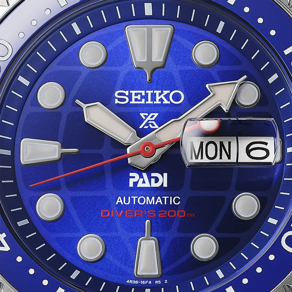 Seiko Prospex Prospex Mechanical PADI 60th Anniversary Limited Edition 'King Turtle' 45mm Mens Watch Blue detail 2