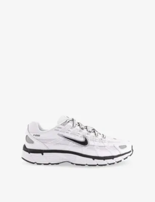 For Him P-6000 Leather and Mesh Low-Top Trainers - 7 in WHITE BLACK METALLIC SIL – Mens | Trainers | Lace up trainers