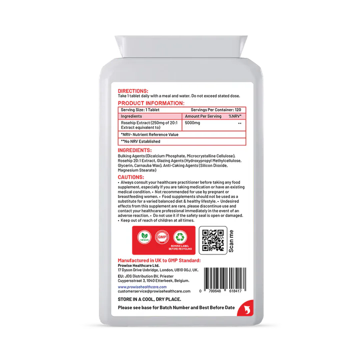 Prowise Healthcare Rosehip Health+ 5000mg 120 Tablets detail 2