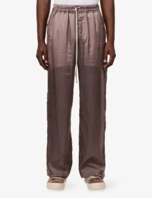RICK OWENS Dietrich Drawstring Satin Trousers detail 3