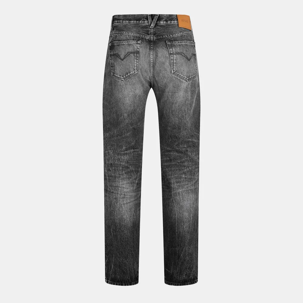 Versace Men's Stone Wash Slim Fit Jeans detail 2