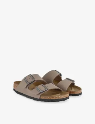 BIRKENSTOCK Arizona Two-Strap Faux-Leather Sandals - EUR 41.5 / 7.5 UK MEN in GREY TAUPE BFBC, additional product view 3