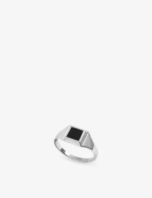 MONICA VINADER Signature Signet Sterling Silver and Black Onyx Ring - M detail 3