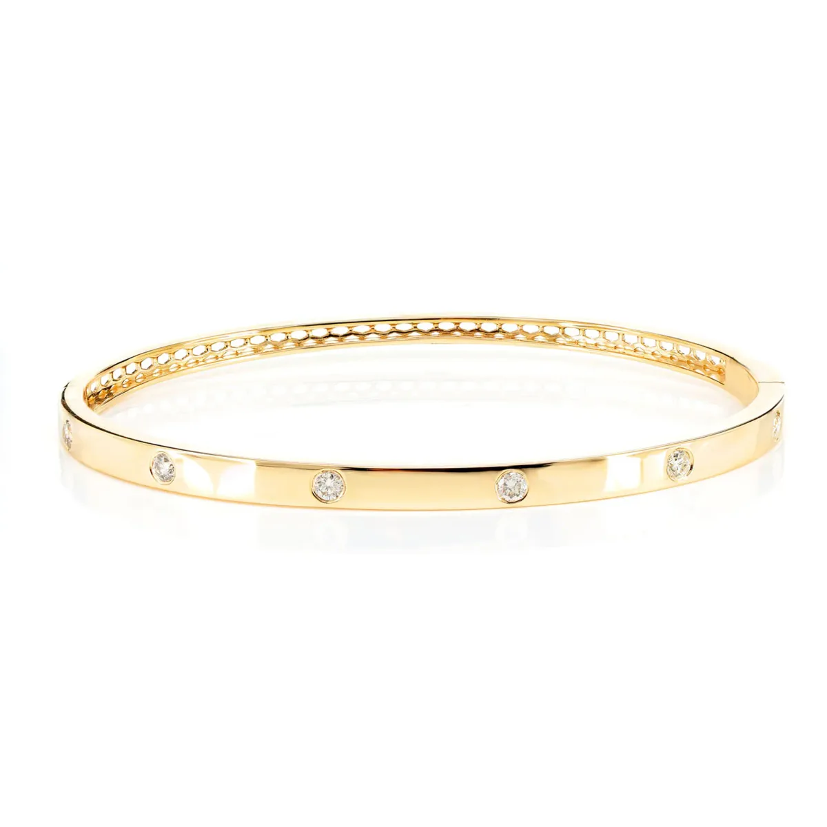 For Him Thin Flush Set Diamond Bangle Bracelet