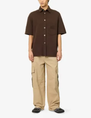 GIVENCHY Embroidered-Logo Short-Sleeve Cotton-Blend Shirt detail 2