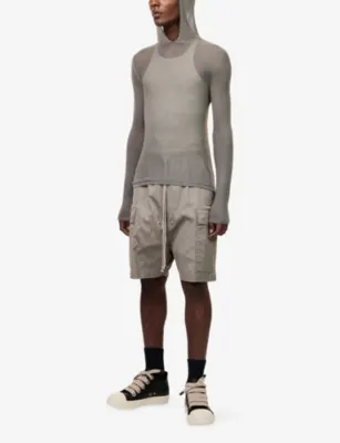 RICK OWENS Cargobela Patch-Pocket Cotton-Blend Shorts detail 2