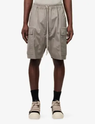 RICK OWENS Cargobela Patch-Pocket Cotton-Blend Shorts detail 3