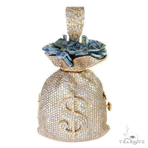 RINA - For Him CUSTOM CVD Diamond Money Bag Treasure Pendant 69568 in Rose Gold – Pendant