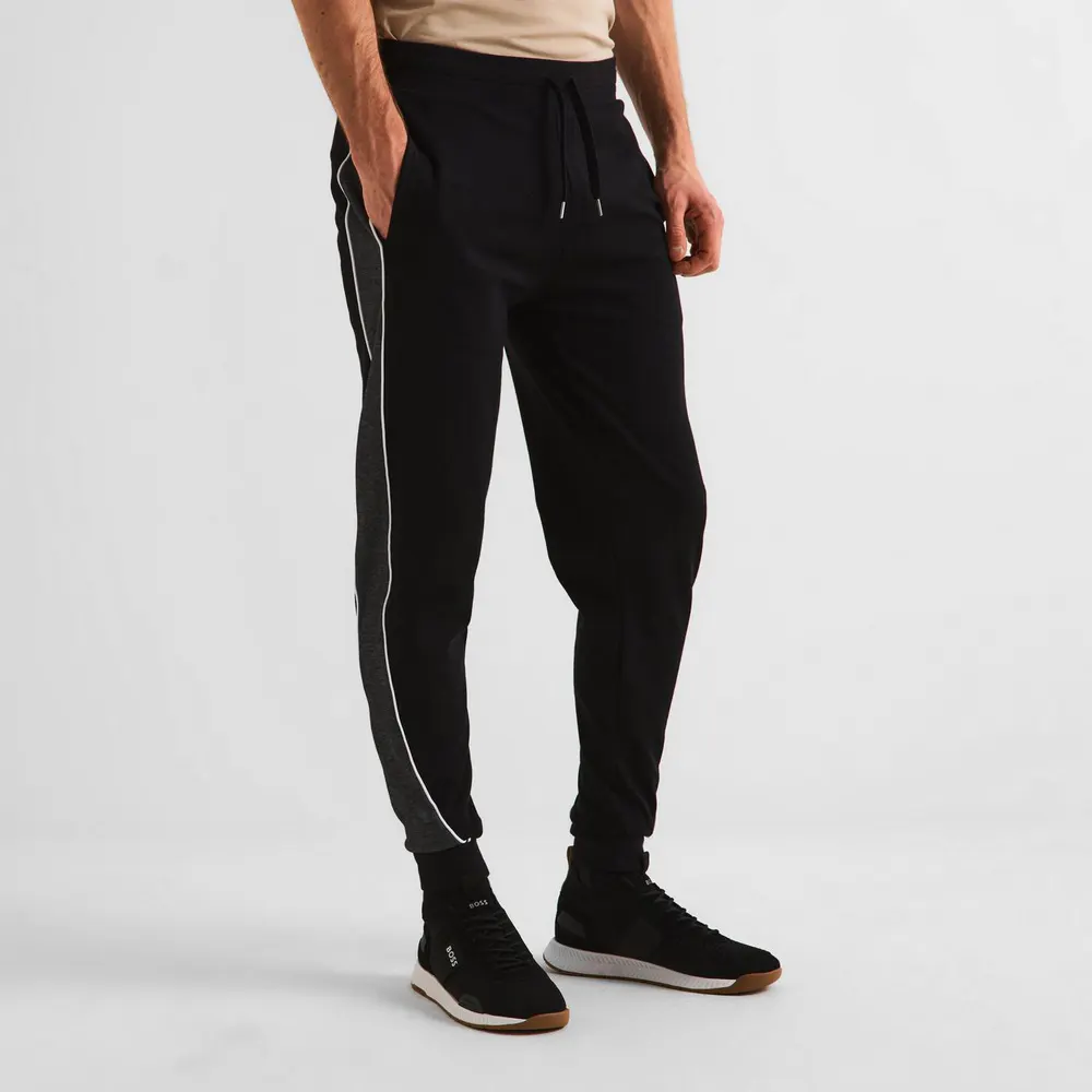Boss Men's Cotton Ribbed-Cuffs Joggers detail 2