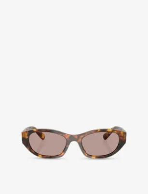MIU MIU MU A03S Irregular-Frame Tortoise Acetate Sunglasses
