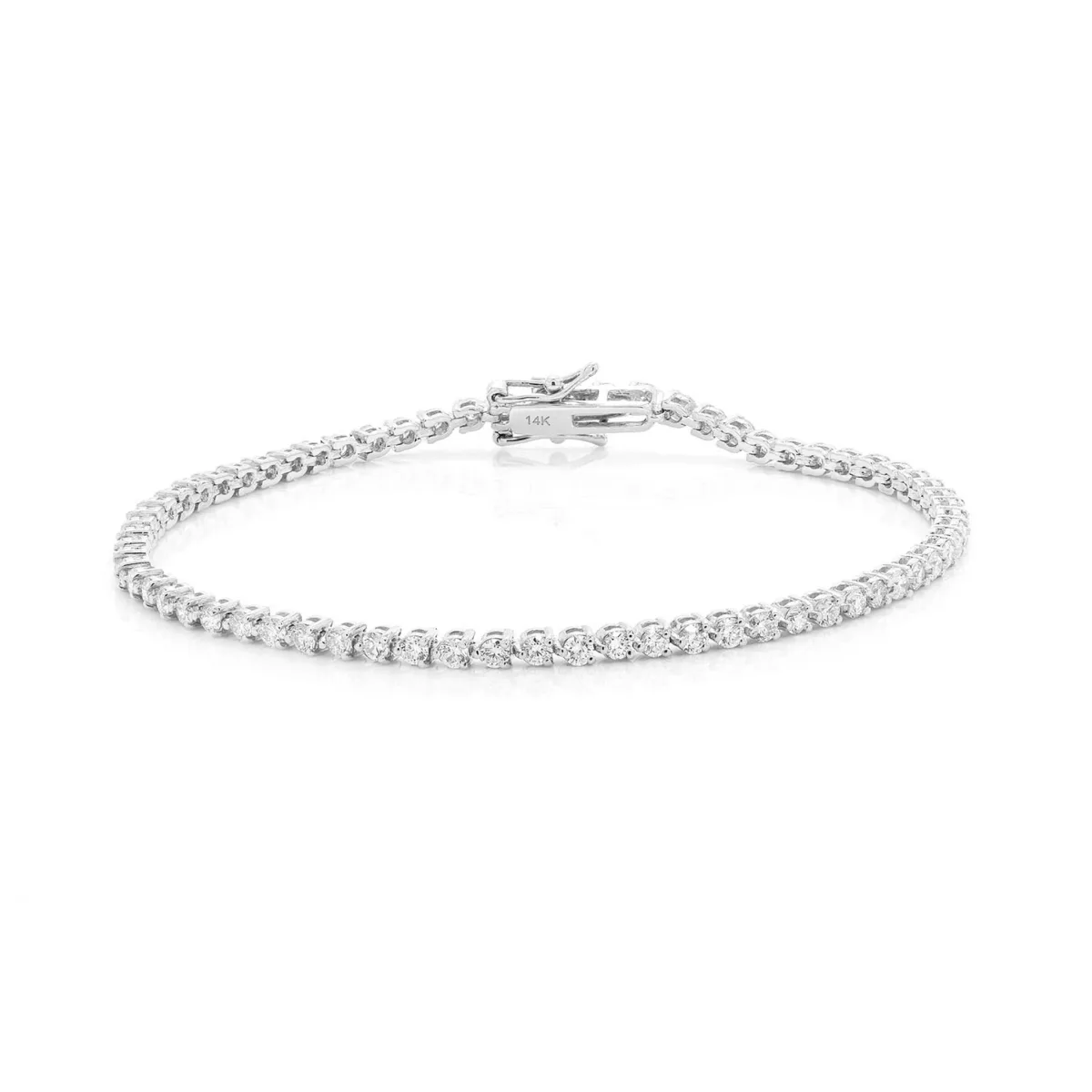 For Him Prong Diamond Tennis Bracelet in 3pt / 2.50ctw / White Gold / 7" – Bracelet