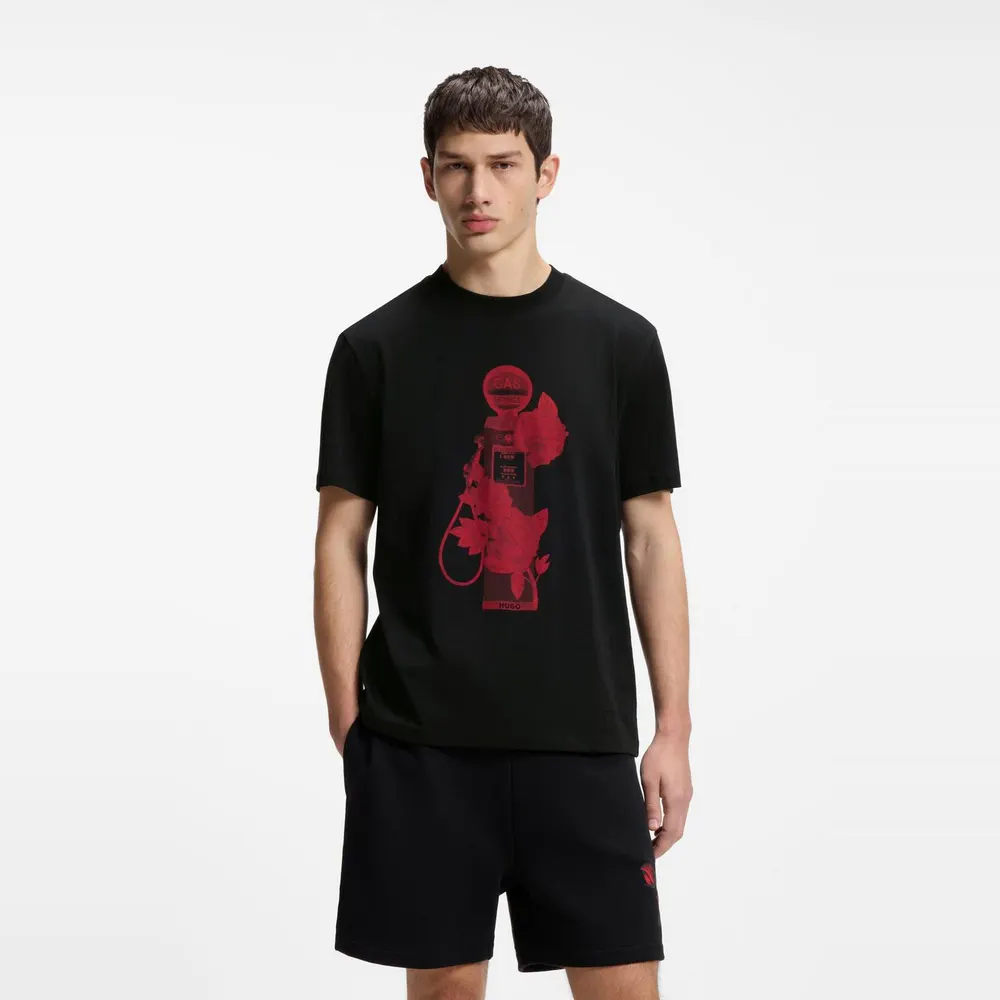 Hugo Mens HUGO Dikerd Short Sleeve T-Shirt with Artwork Detail detail 2