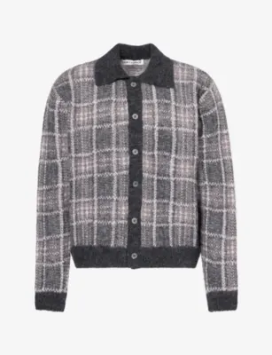 OUR LEGACY Check-Pattern Knitted Cardigan