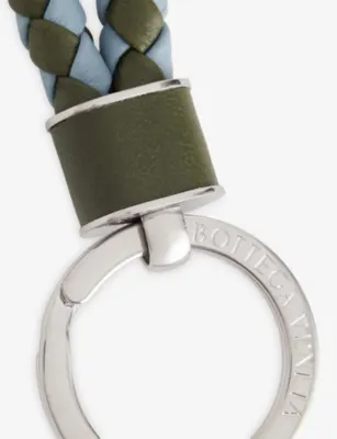 BOTTEGA VENETA Intrecciato Leather Keyring in Gre Tw-min/gre Tw-si, additional product view 2