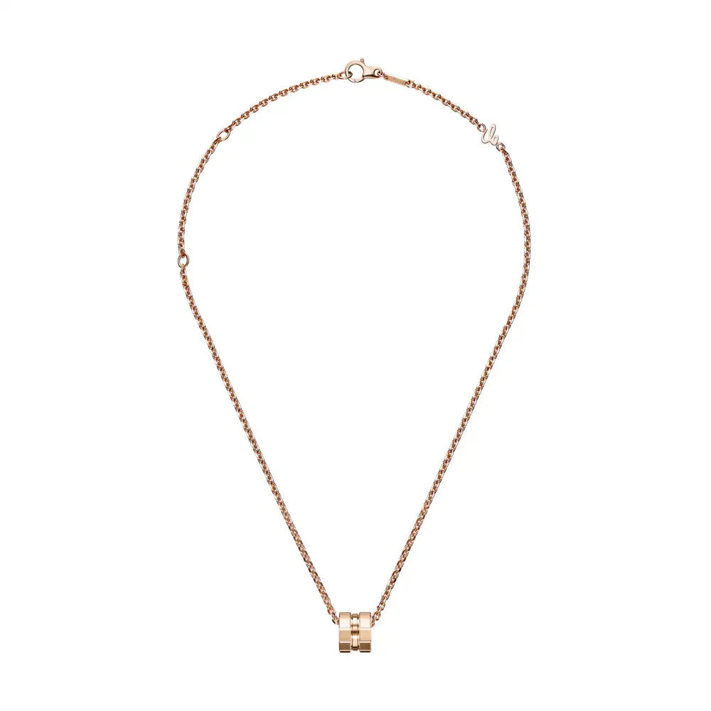 Chopard Ice Cube Pendant Necklace In Ethical 18ct Rose Gold detail 3