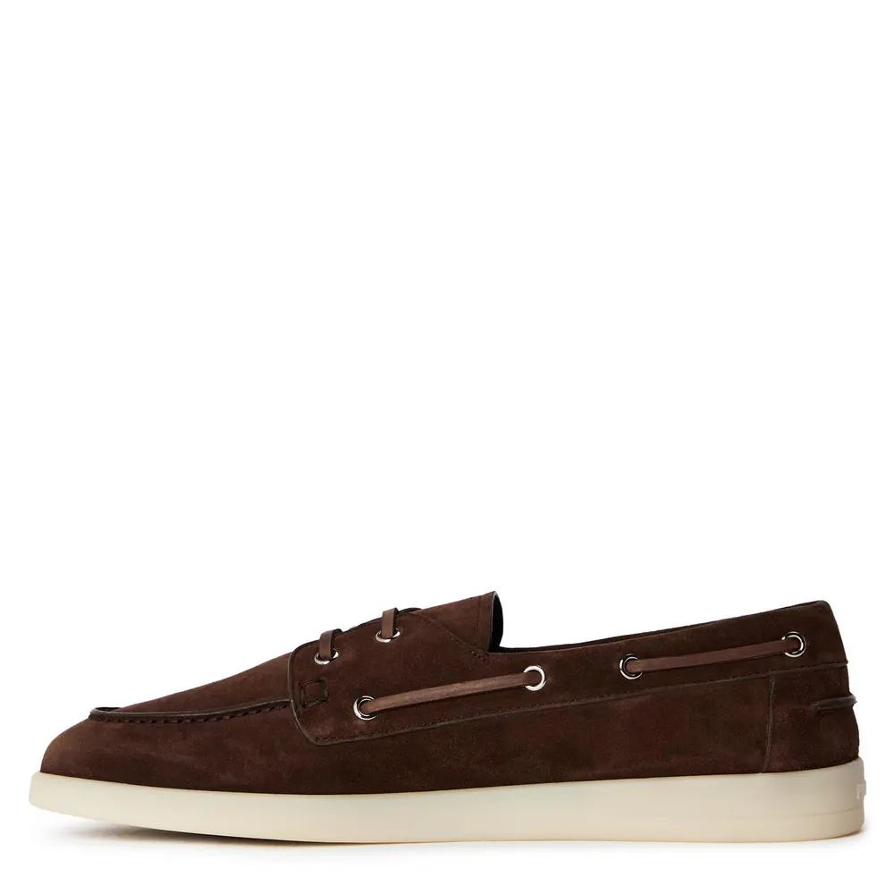 Prada Mens Boat Shoes in Brown, additional product view 2