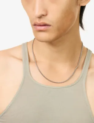 CLOCKS AND COLOURS Rounded Box Chain Stainless-Steel Necklace detail 2
