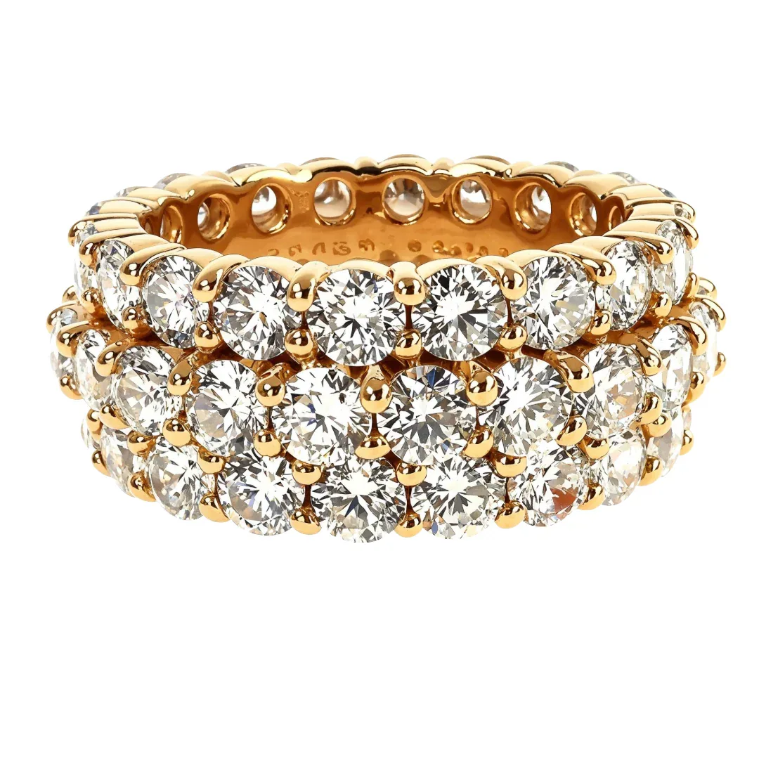 RINA - For Him CUSTOM CVD 3 Row Eternity Diamond Ring 68853 in Rose Gold / 10 – Ring