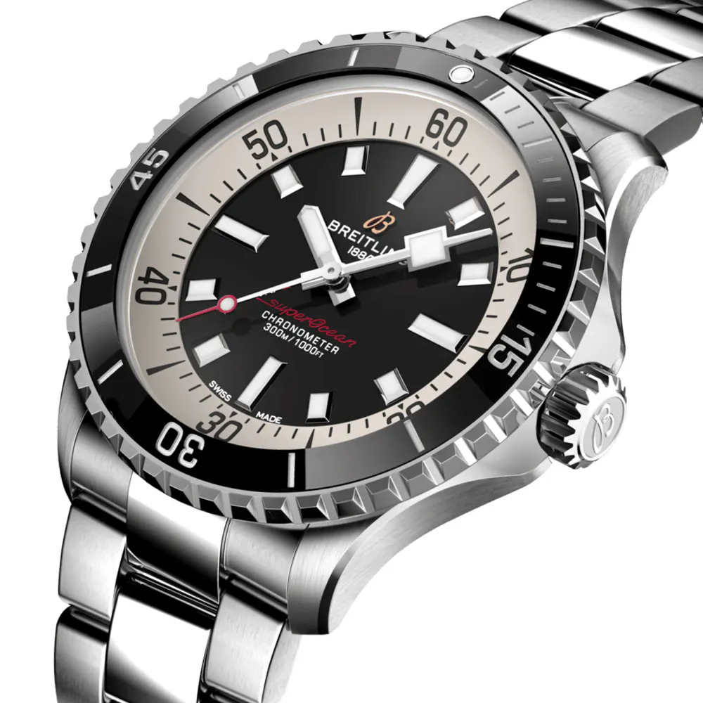 Breitling Superocean Automatic 42 Stainless Steel Watch in Black, additional product view 3