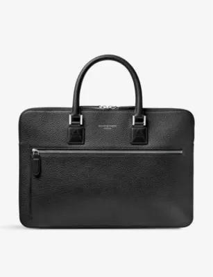ASPINAL OF LONDON Mount Street grained-leather logo-embossed document case
