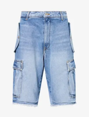 GALLERY DEPT Theo Cotton Denim Cargo Shorts in Medium Washed Indigo – Mens | Trousers & shorts | Shorts