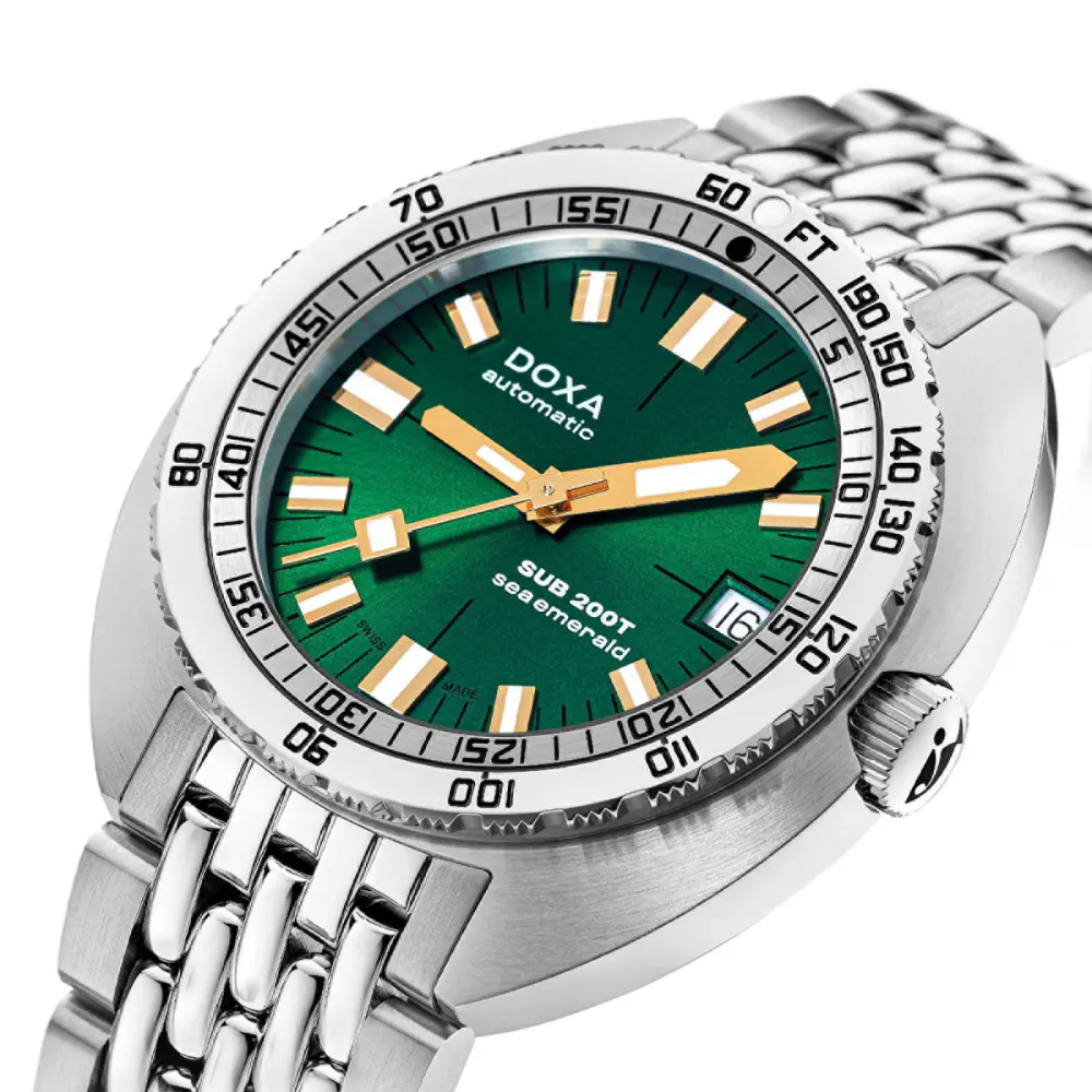 DOXA Sub 200T Sea Emerald 39mm Mens Watch Green in Green, additional product view 3
