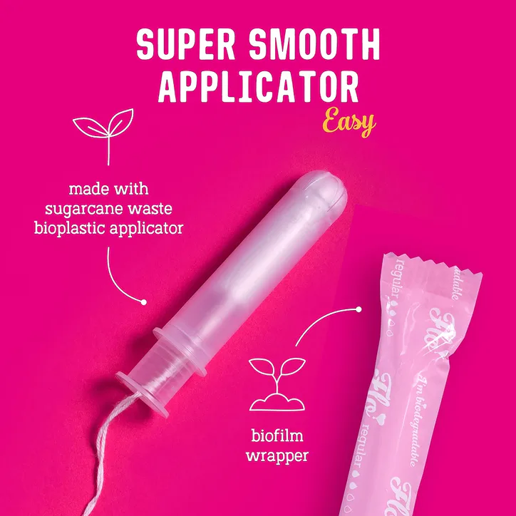 Flo Organic Cotton Applicator Tampon Combo Pack (8 regular + 6 super tampons), additional product view 3