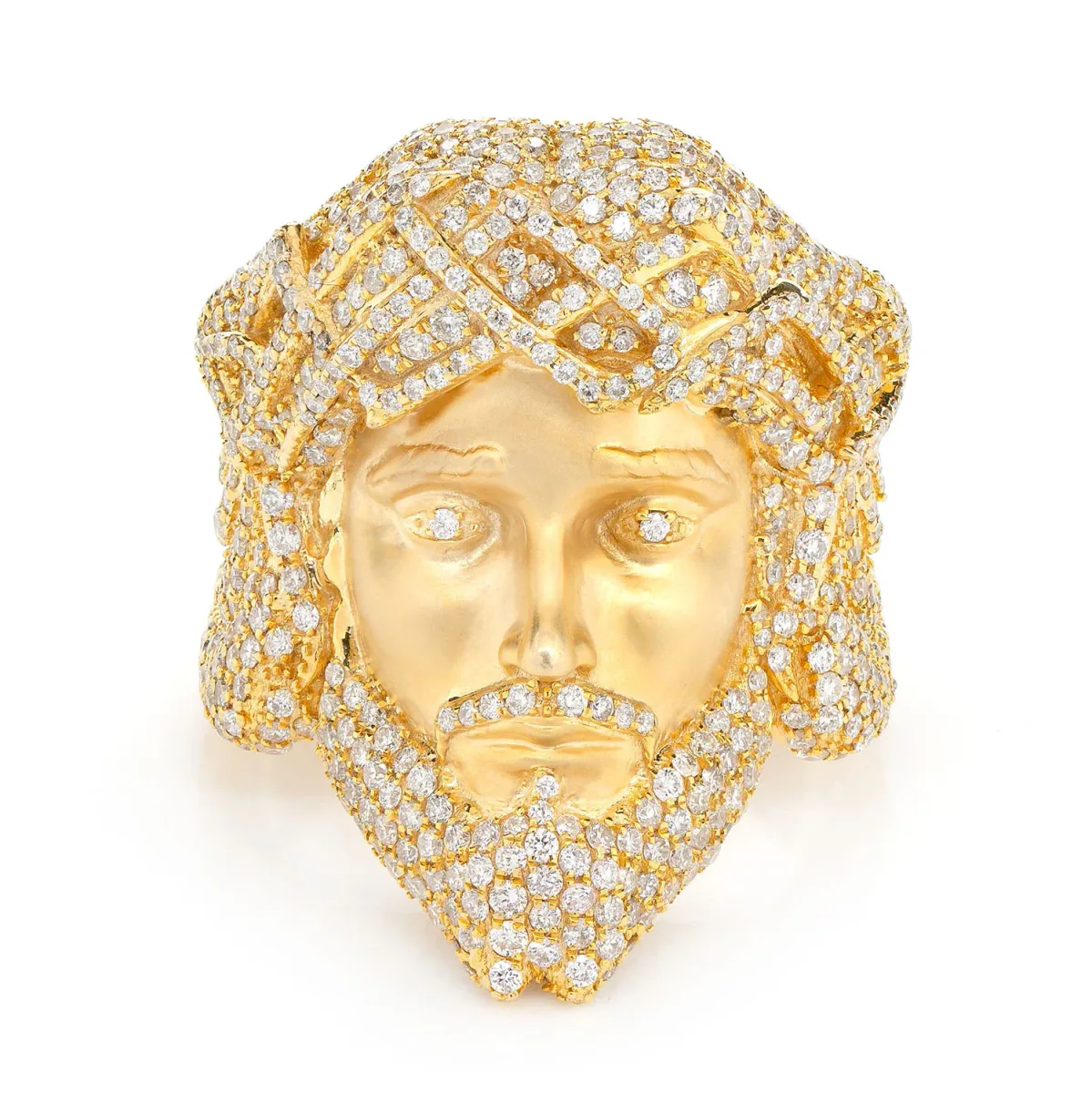 For Him Jesus Face Diamond Signet Ring in Rose Gold / Natural Diamond – Ring