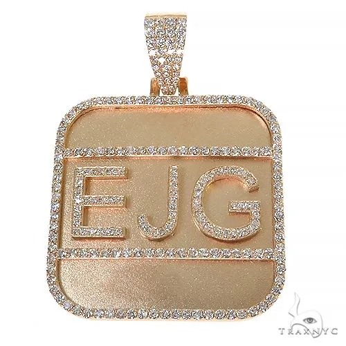 RINA - For Him CUSTOM Custom Made EJG Diamond Pendant 68065 in Rose Gold – Pendant