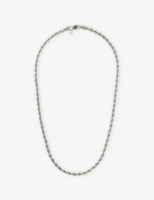 GLD Rope Chain 4mm White Rhodium-Plated Silver Necklace